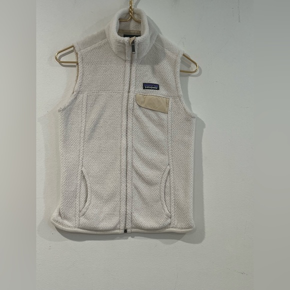 Patagonia White Fleece Vest W's Re-Tool Vest -Patagonia Worn Wear XS